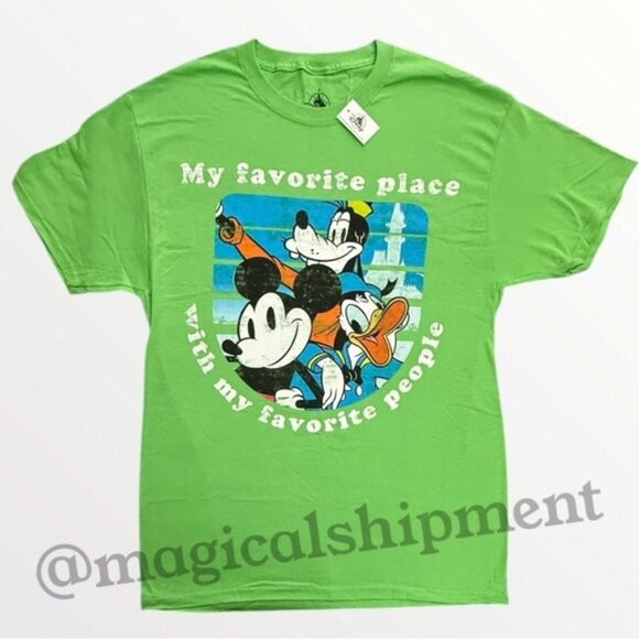 Disney Parks- Mickey & Friends "My Favorite Place With My Favorite People" Shirt - Picture 1 of 3